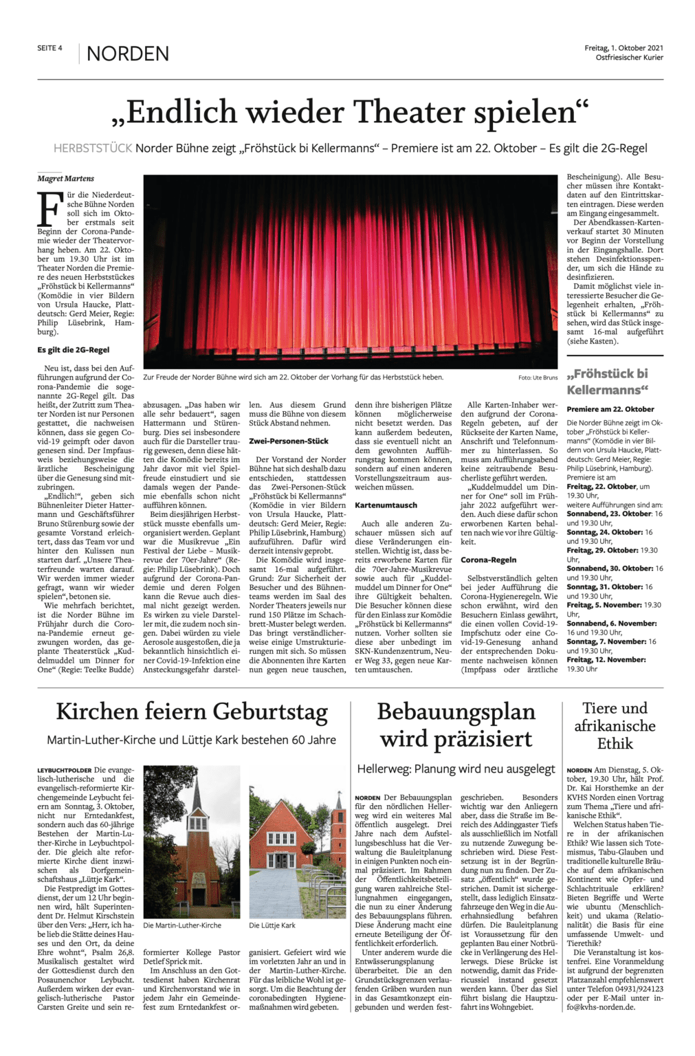 Endlich wieder Theater spielen - Niederdeutsche Bühne Norden